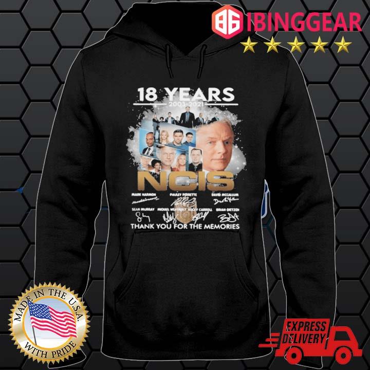 18 Years 2003 2021 NCIS Thank You For The Memories Signatures Shirt Hoodie den